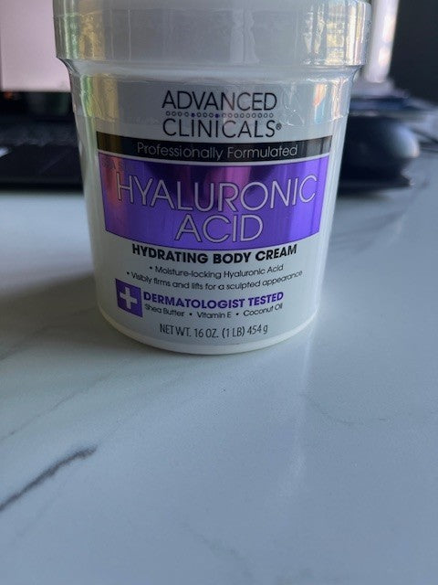 Advanced Clinicals Hyaluronic Acid HYDRATING BODY CREAM 16oz Firm Lifts, SEALED