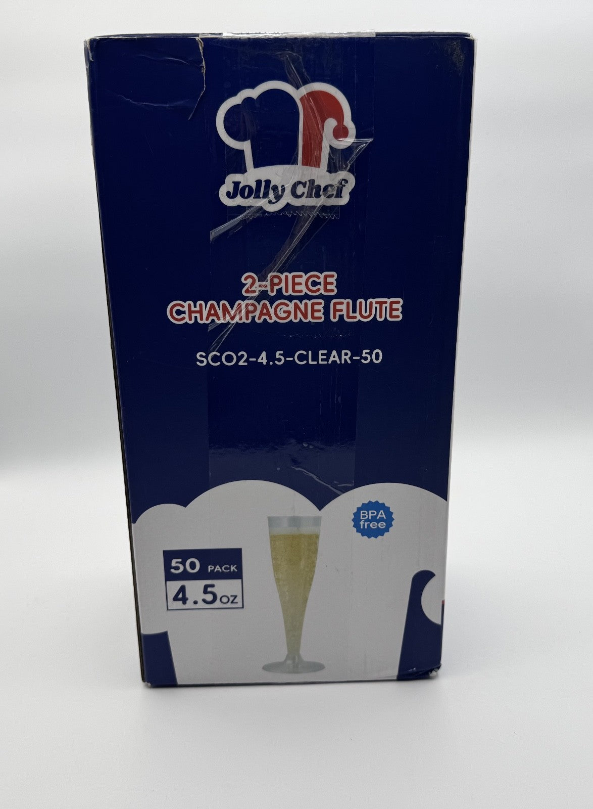 Jolly Chef 4.5oz Champagne Flutes 50-Count 2-Piece, Celebrations, New Year, New