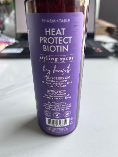 Heat Protect Biotin Styling Spray W/Plant Protein 8oz Shield Hair Thermal Damage