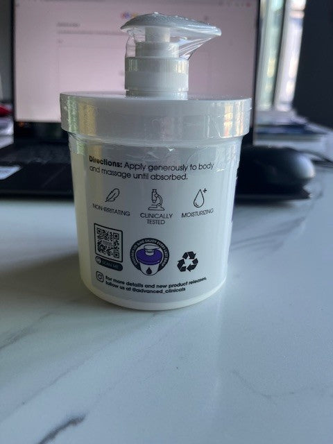 Advanced Clinicals Hyaluronic Acid HYDRATING BODY CREAM 16oz Firm Lifts, SEALED