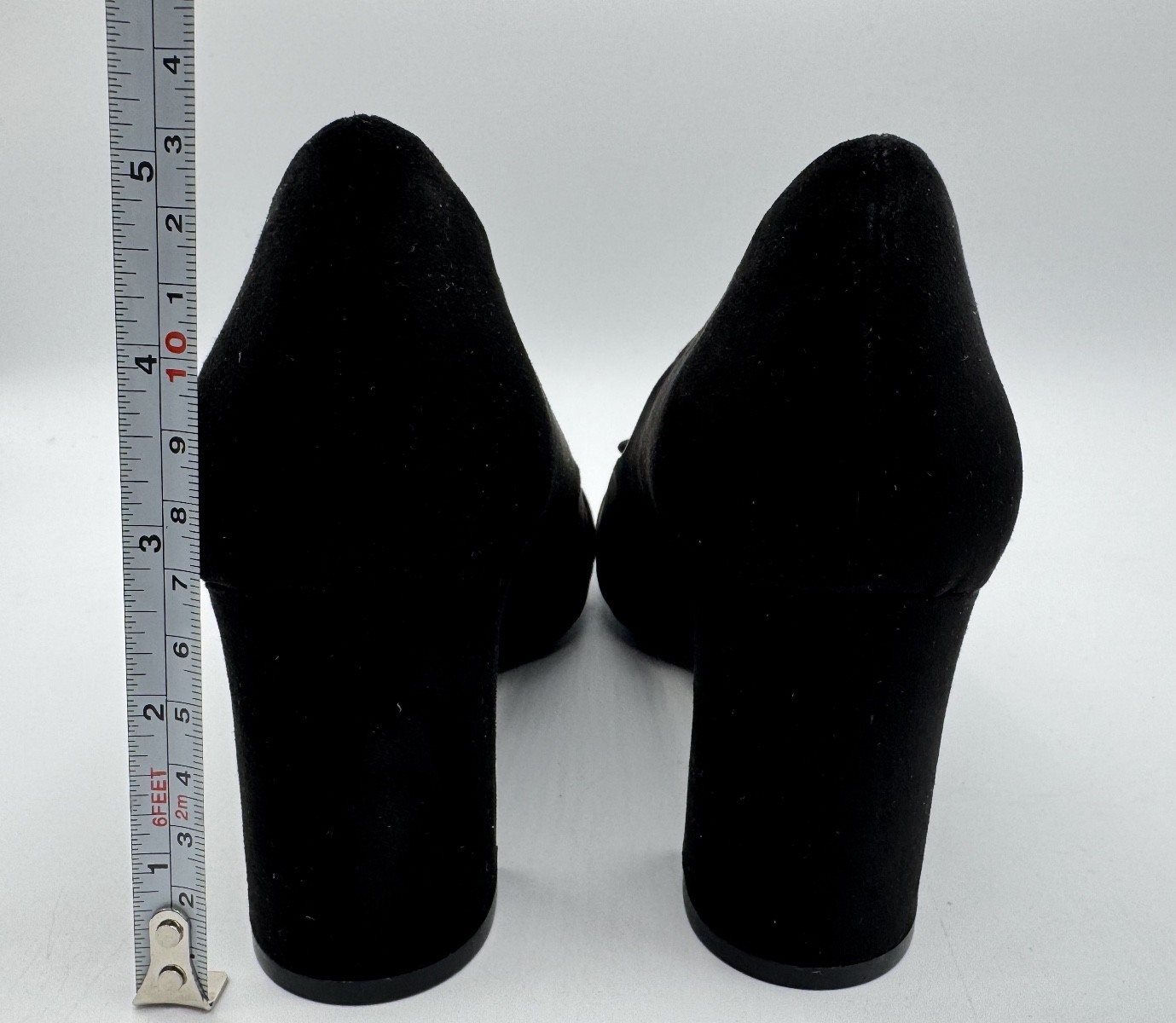 Anne Klein Women's Bentley Buckle Block Heel Pumps Black Suede, Size 6.5 NEW 003