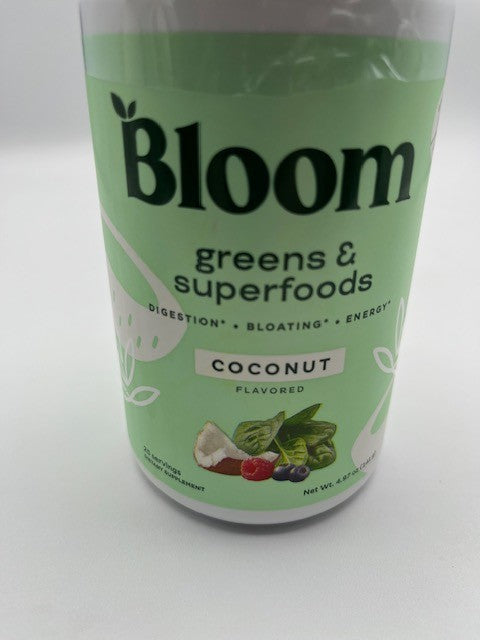 Bloom Greens and Superfoods Vitamin Powder Coconut Flavor 4.97oz, 25 Ser.,2/2026