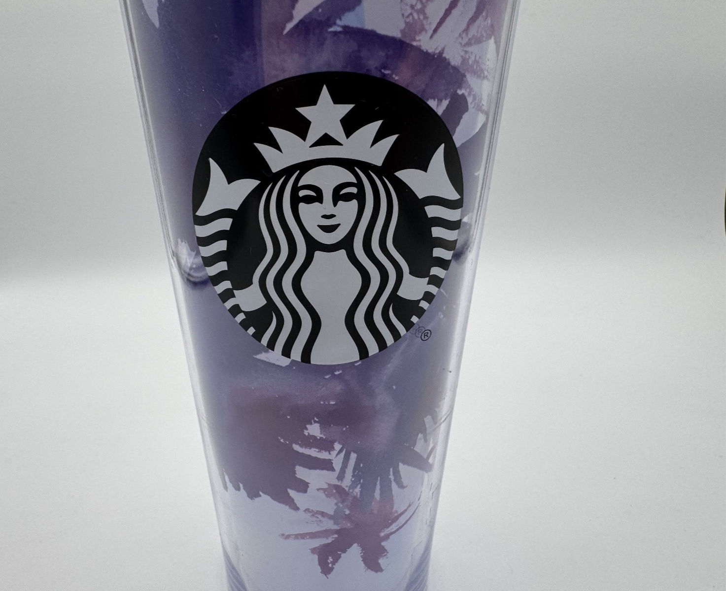 Starbucks Cold Cup Tumbler Purple Lavender Watercolor Flower Floral w/ New Straw