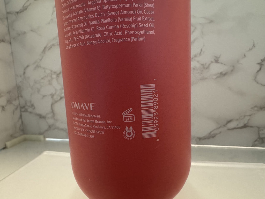 OMAVE Luxury Bodycare Body Wash Radiant Glow COCONUT VANILLA Rosehip 32oz, NEW