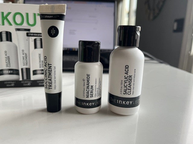 The INKEY List The Breakout 3-Pc Set Acne Skin Acid Treatment Cleanser Serum NIB