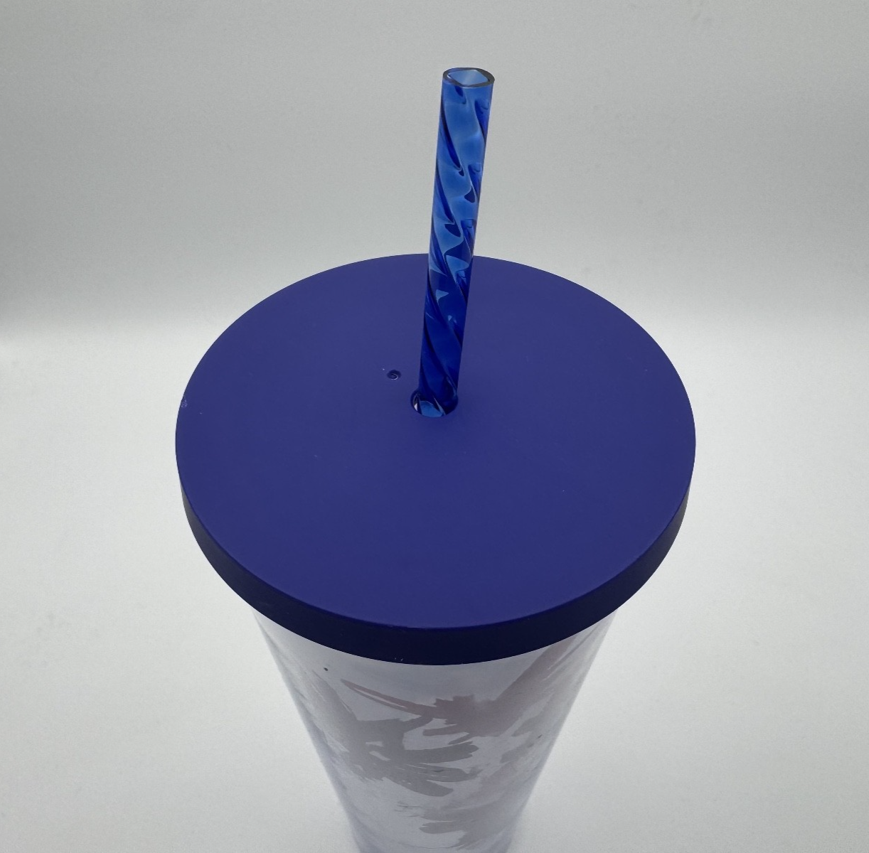 Starbucks Cold Cup Tumbler Purple Lavender Watercolor Flower Floral w/ New Straw