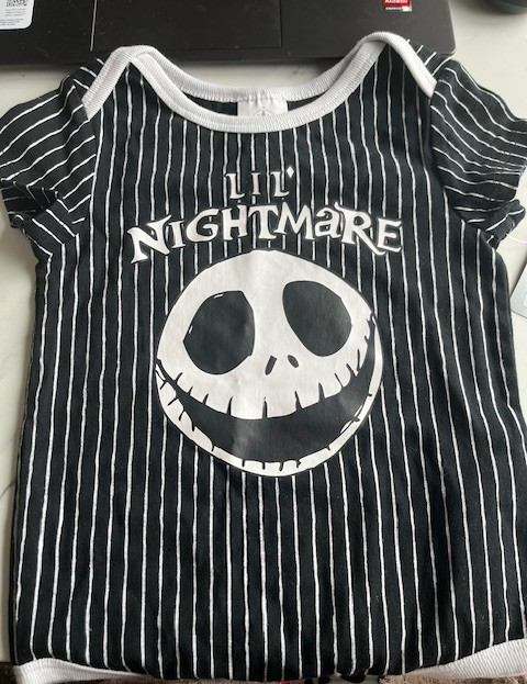 Disney Store Jack Skellington Nightmare Before Christmas Baby Bodysuit 18-24 mo.