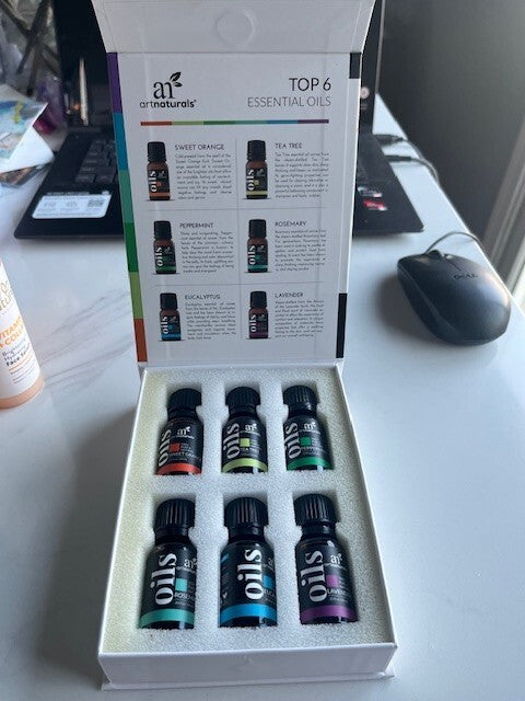 ArtNaturals Aromatherapy Top-6 Essential Oil Set, 100% Pure 6 x 10ml Bottles NIB