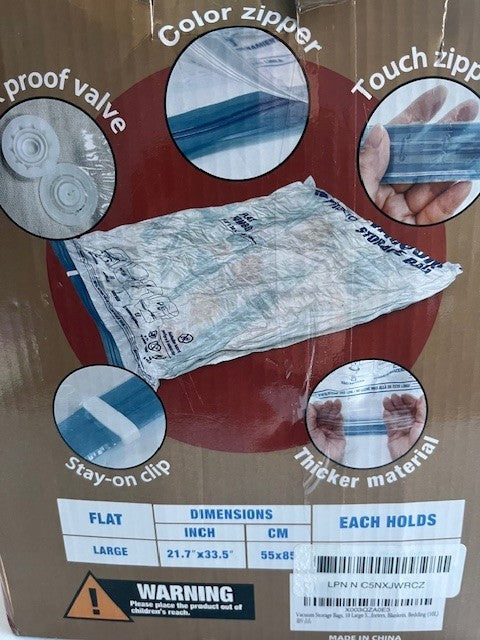 NEW 10 Pack Large Vacuum Storage Bags w/ Pump Space Saver Travel College Packing