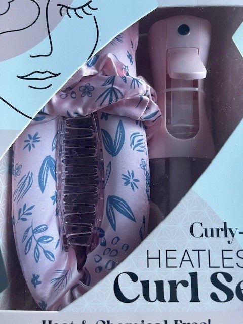 Curly-Q Heatless Curl Set, 5-Piece, Chemical-Free, Protect Hair Add Volume NIB