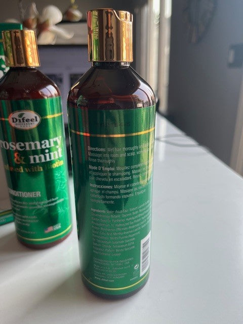 Difeel Strength & Scalp Care | Rosemary Mint Shampoo & Conditioner 12 oz ea. NIB
