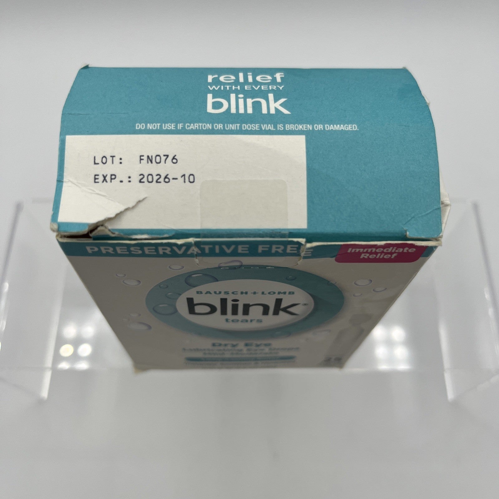 Bausch + Lomb Blink Tears Dry Eye Lubricating Eye Drop Mild-Moderate 25 Vial NIB
