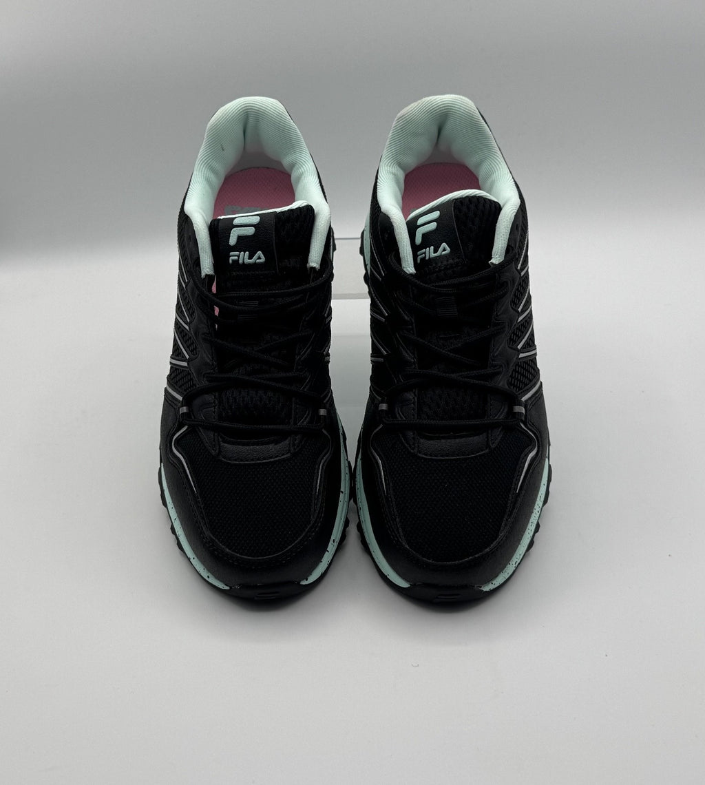 Fila Quadrix Women's Trail Running Hiking Shoes, Sz 8.5 Black/Teal/Pink,Pre-own