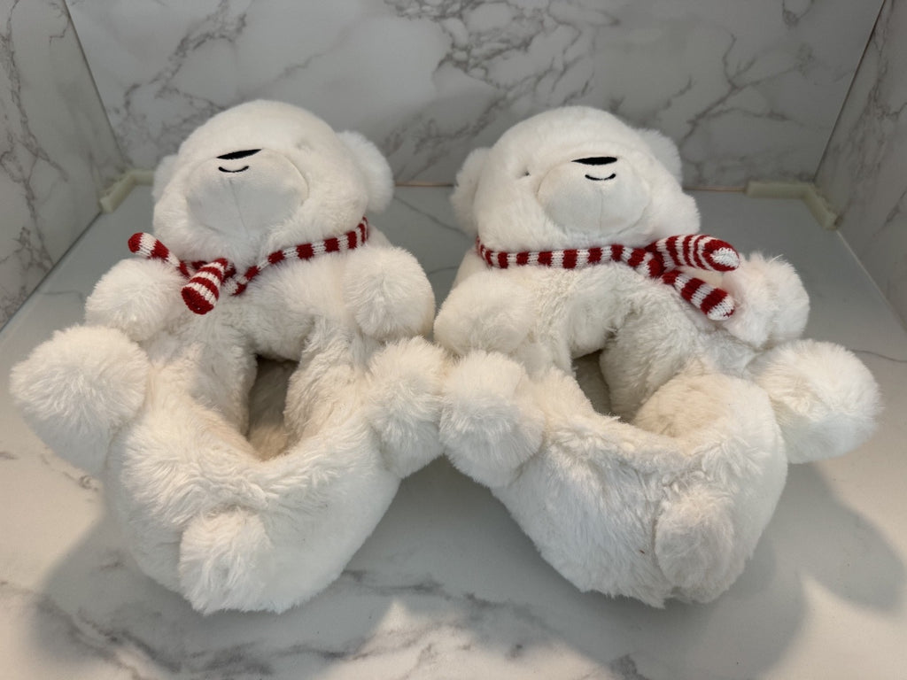 Wondershop Kids Slippers Polar Bear Holiday Christmas Size L (4-5) Soft, Pre-own