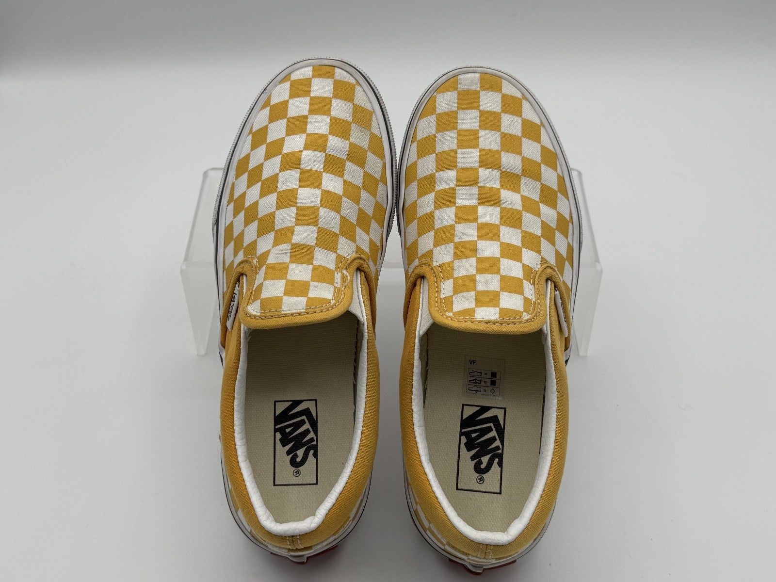Vans Slip-On Kids Size 3 Checkerboard Yellow, Pre-owned, Excellent
