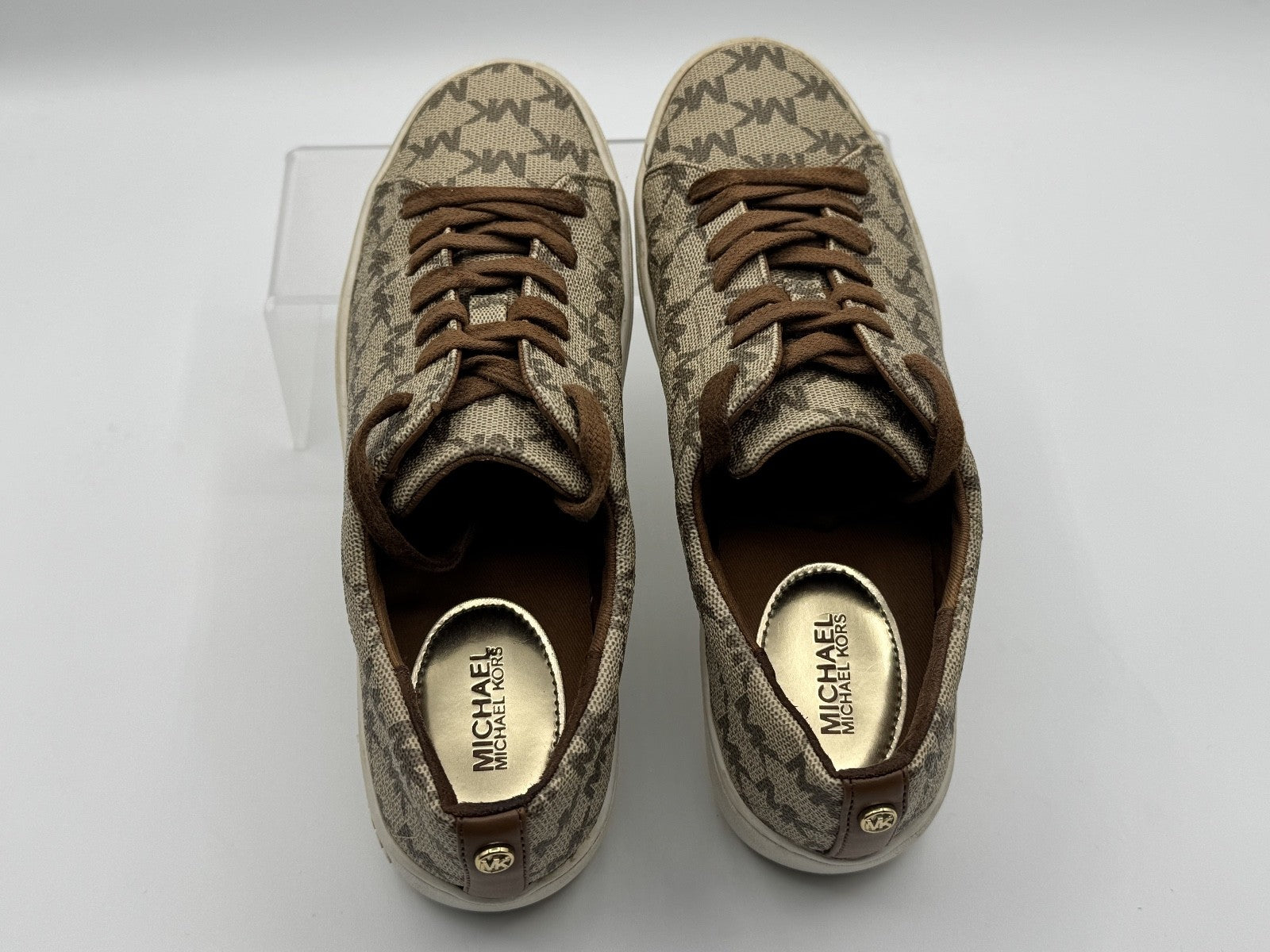 Michael Kors Signature Women's Keaton Lace Up Shoe Tan/Brown Size 6M, Pre-owned