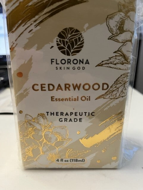 Skin God Cedarwood Essential Oil, Therapeutic Grade, 4oz. Calming Effect SEALED