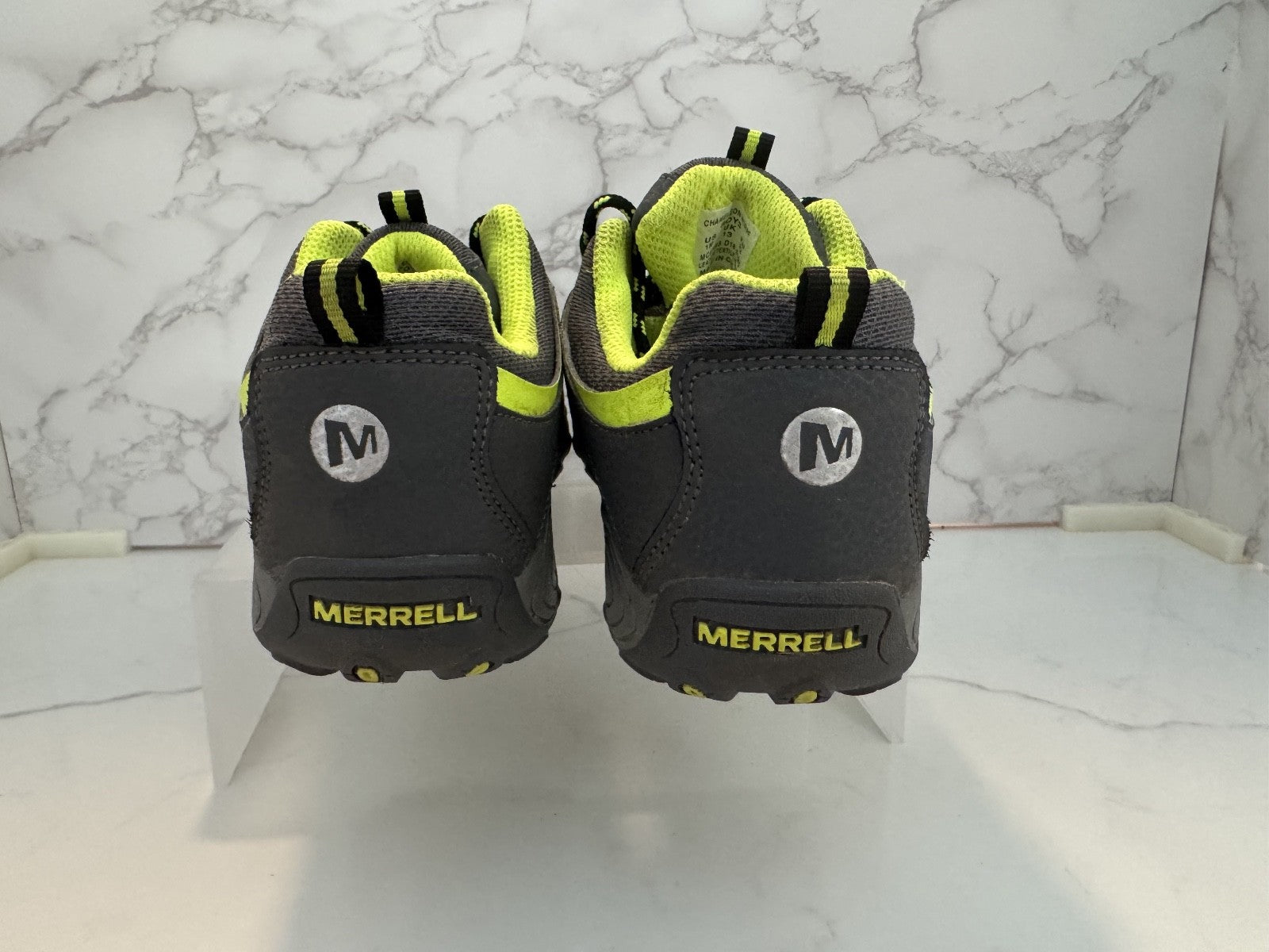 Merrell Hiking Shoes Boys 1M Gray Green Waterproof Select Dry Chameleon Low top