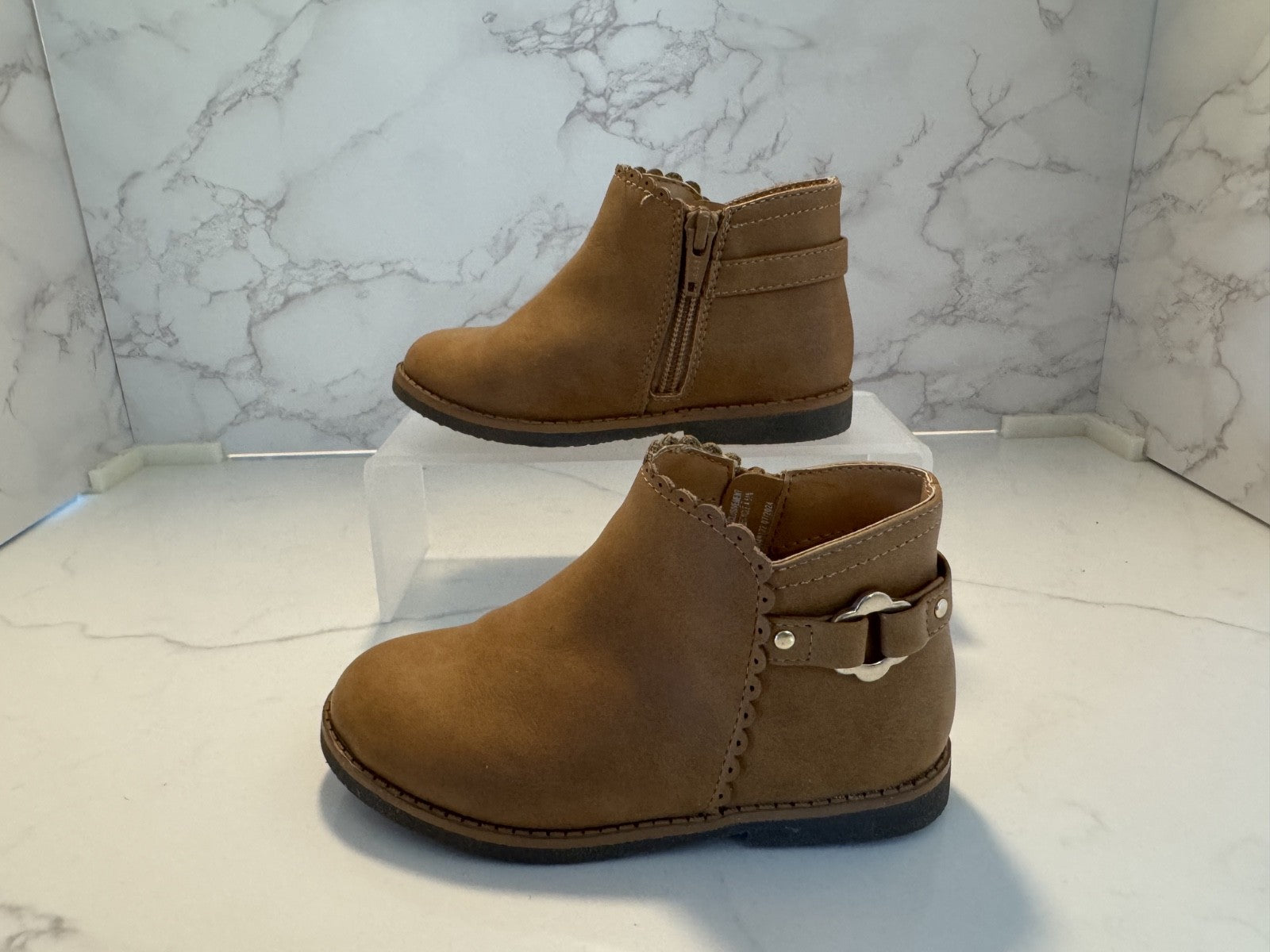 Gymboree Girls Booties Ankle Zip-Up Boots w/ Buckle Size 6 Pre-owned, Excellent