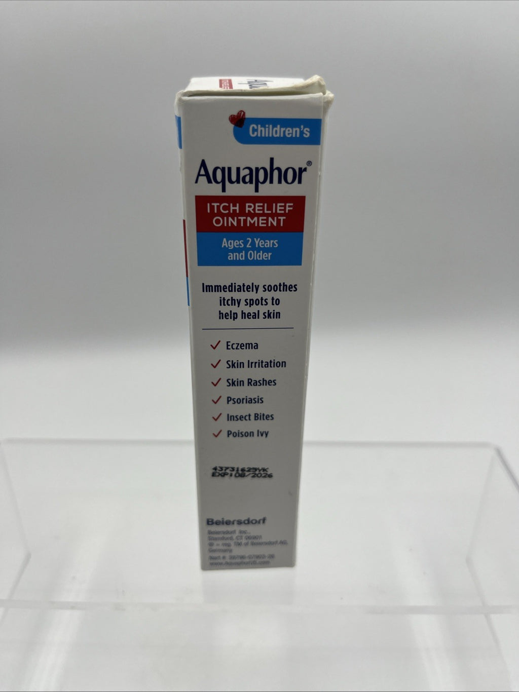 Aquaphor Children's Anti- Itch Relief Ointment 1 oz 1% Hydrocortisone 8/26 NIB