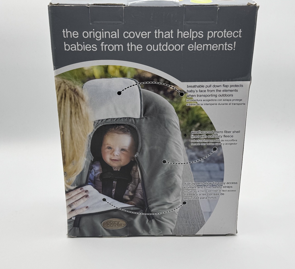 Cozy Cover Infant Carrier Cover Protects Babies from Outdoor Elements - Gray NIB