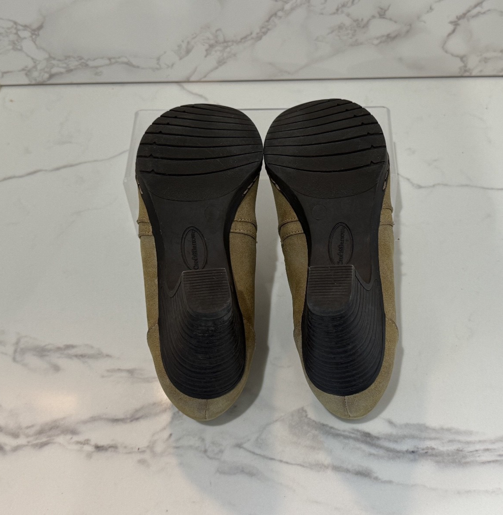 Croft Barrow Ortholite Women's Morgan Slip-on Heel Mules Size 6.5 Tan, Pre-owned