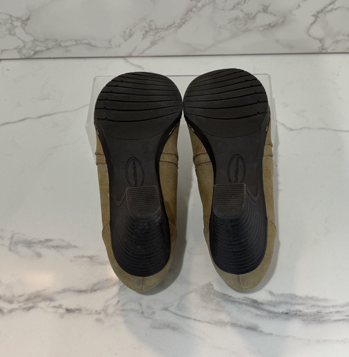Croft Barrow Ortholite Women's Morgan Slip-on Heel Mules Size 6.5 Tan, Pre-owned
