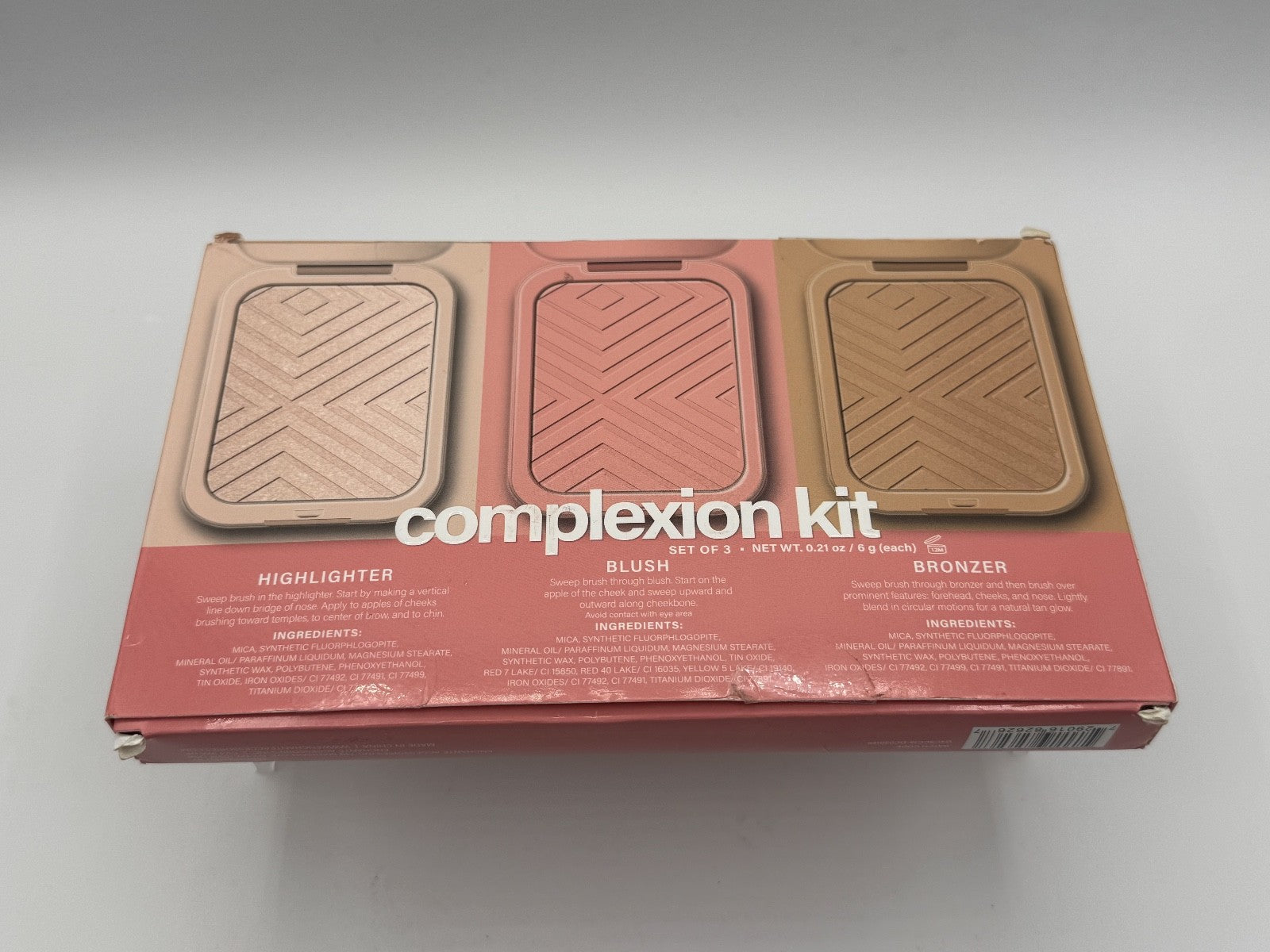 3 Pcs• Complexion Kit Highlighter, Blush, Bronzer, Contour Powder Makeup Cubes