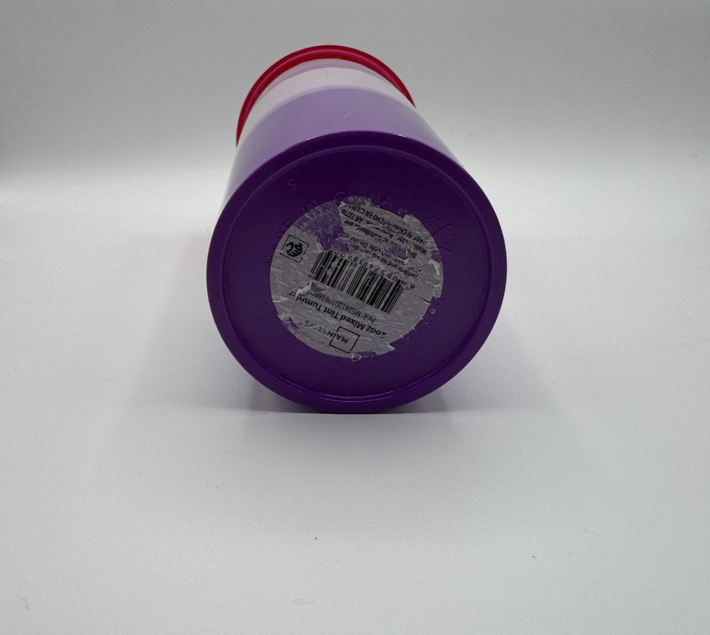 Pink Red White Purple 24 oz Tumbler, See Through w/ New Straw, Pre-owned, Excell