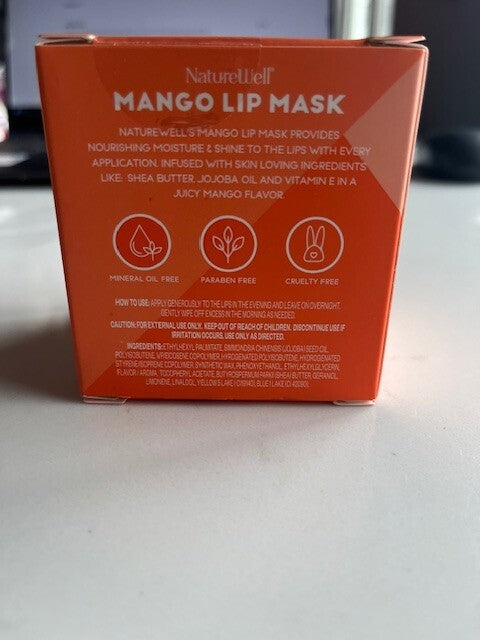 NatureWell Hydrating Lip Mask Mango 0.70 oz  Shea Butter,Jojoba Oil Vitamin  E