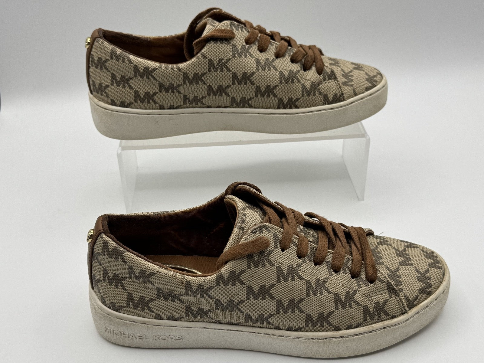 Michael Kors Signature Women's Keaton Lace Up Shoe Tan/Brown Size 6M, Pre-owned