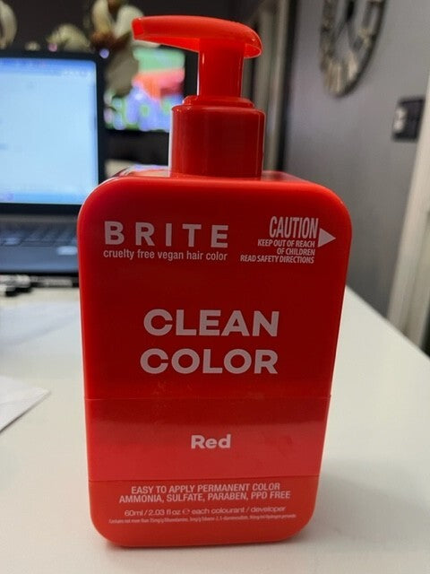 Brite  C0ruelty Free Clean Color Vegan Permanent Hair Color RED NEW