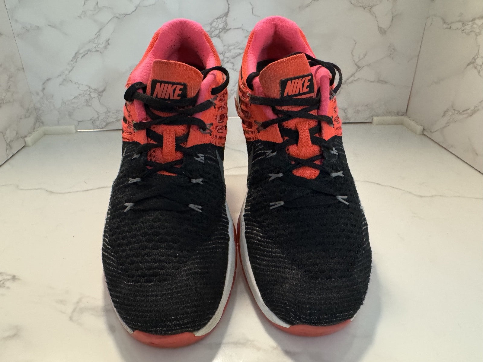 Nike Metcon DSX Flyknit Black & Pink Size 8.5 Crosstraining,Pre-owned, Excellent