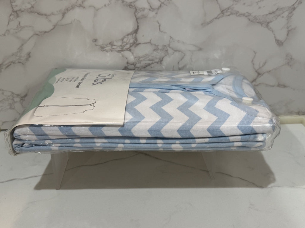 Comfy Cubs Sleepsack Wearable Blankets Blue & White 2PC Baby Blanket 18-24 Month
