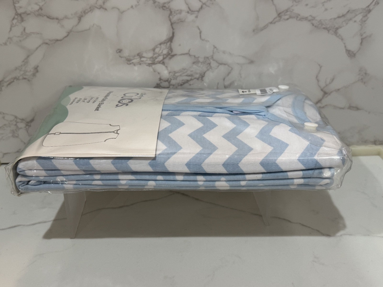 Comfy Cubs Sleepsack Wearable Blankets Blue & White 2PC Baby Blanket 18-24 Month