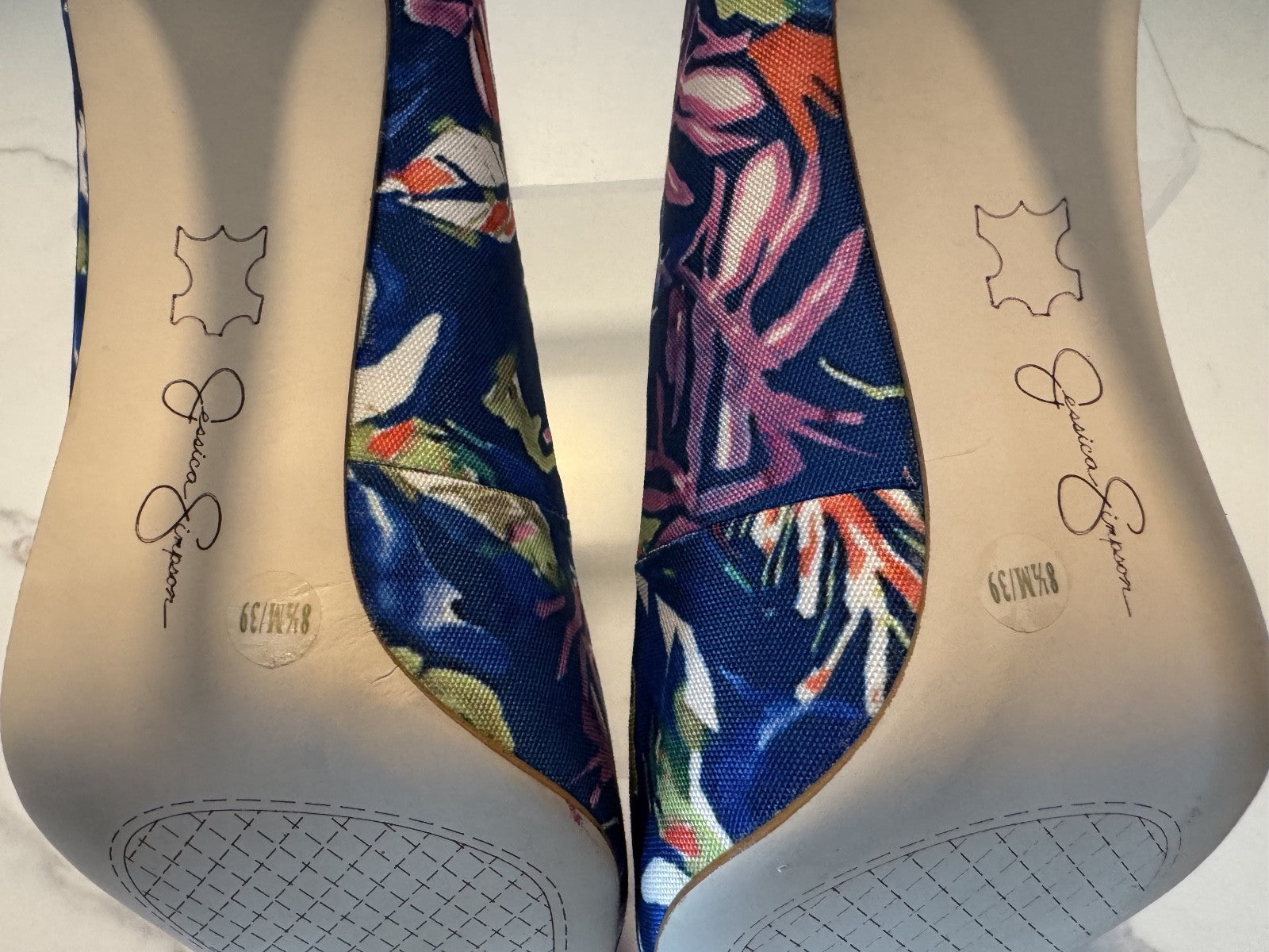 Jessica Simpson Size 8 1/2M Womens Levin Floral Point Toe Slip On Stiletto Pumps