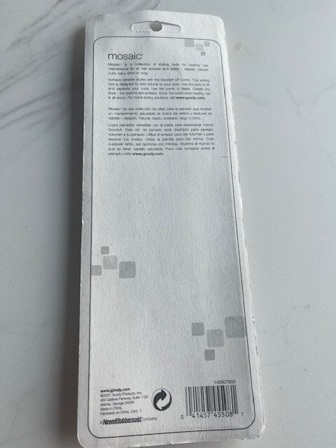 Goody Lift Comb Styling Tool Brown 8” 2007 Mosaic Volume & Tease Model 45508 NEW