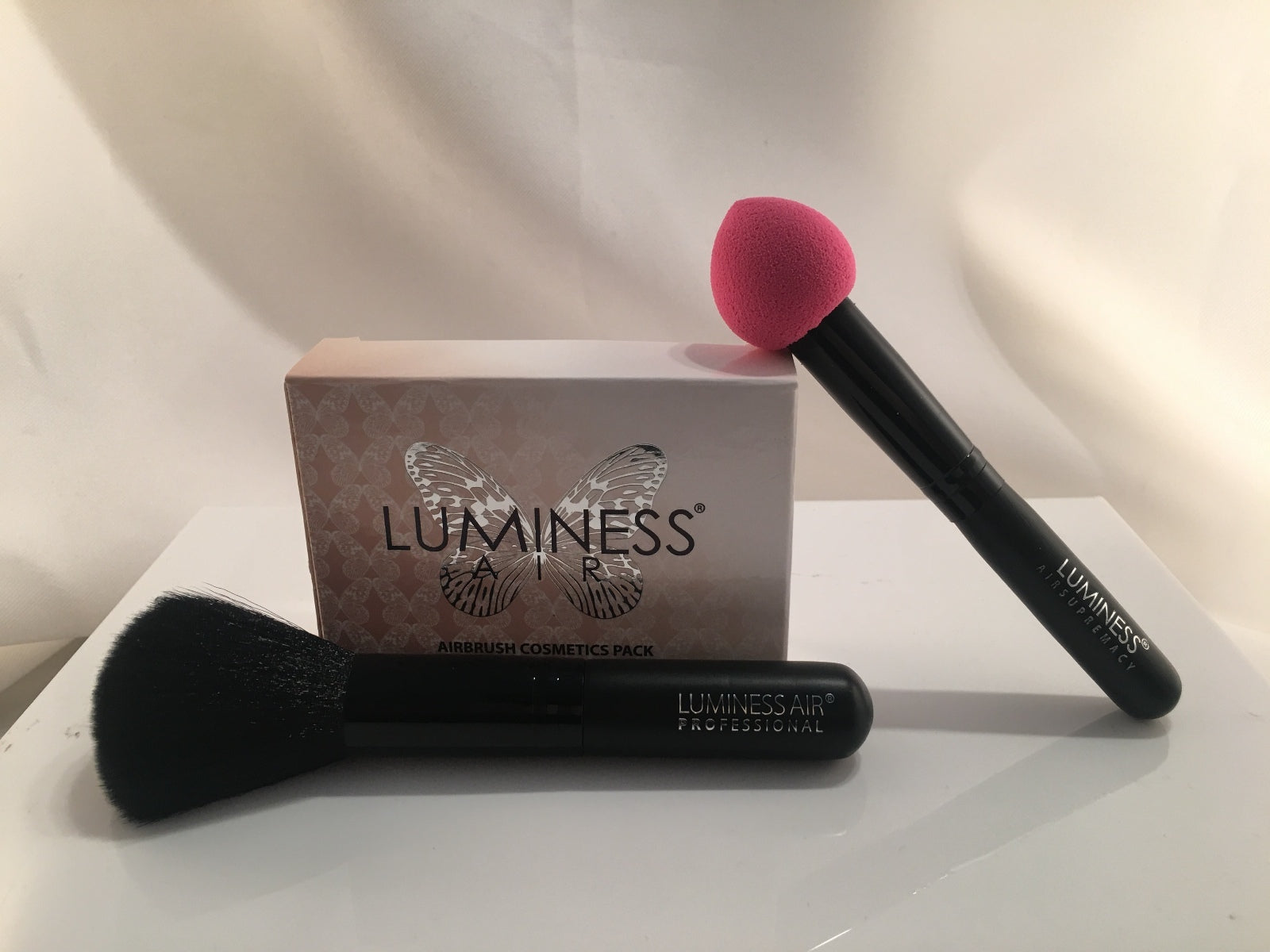 New Luminess Air Pro-Blender Sponge and Pro-Powder Brush Combo Set, Free Ship
