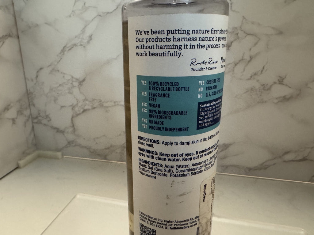 FAITH IN NATURE Body Wash Fragrance Free, Sensitive, 13.5 fl oz, Damaged Cap