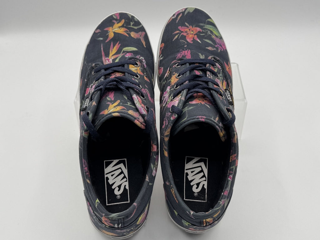 Vans Authentic Low Pro Floral Sneakers In Black Bloom Size 7.5 Womans Skate Shoe