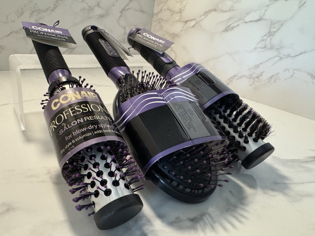Conair Salon Results Professional Brush 3 Piece Set - All Hair Styles, Round New