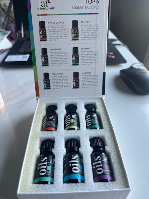 ArtNaturals Aromatherapy Top-6 Essential Oil Set, 100% Pure 6 x 10ml Bottles NIB