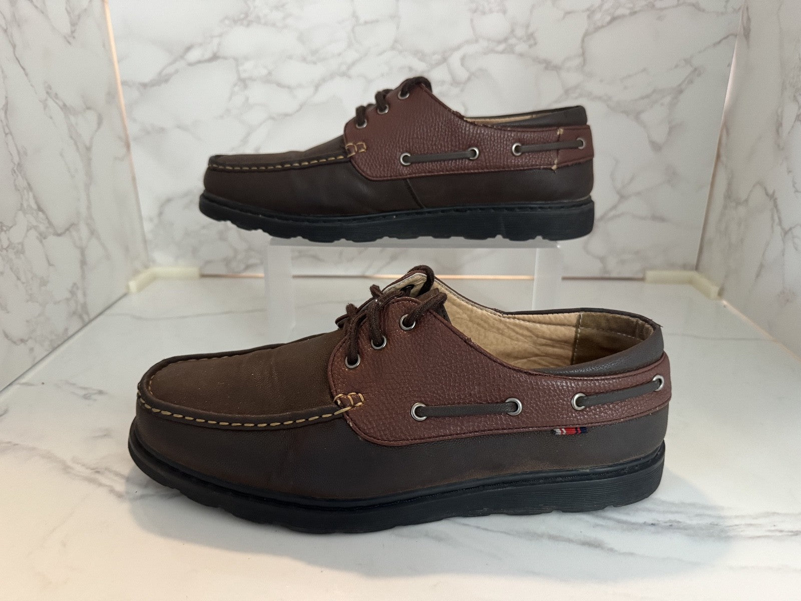 Phat Classic By Phat Farm Size Men's Two-Tone Leather Boat Shoe, Pre-owned, Good