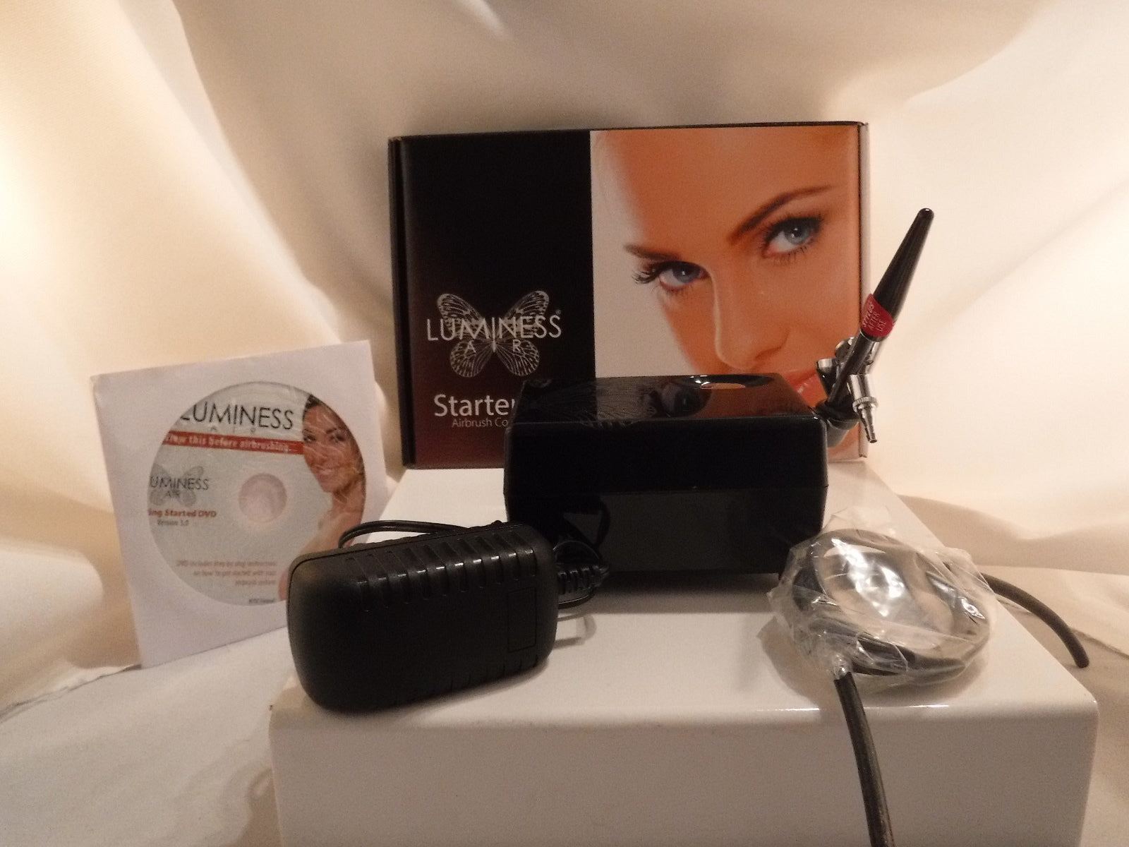 Air Airbrush System  Luminess 3 Speed PRO Compressor &No drip Stylus NO MAKEUP