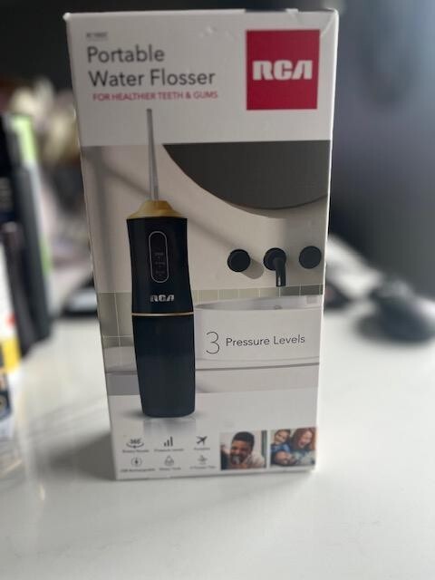RCA Portable Water Flosser Healthier Teeth & Gum 3 Levels Rechargeable,  4 Tips