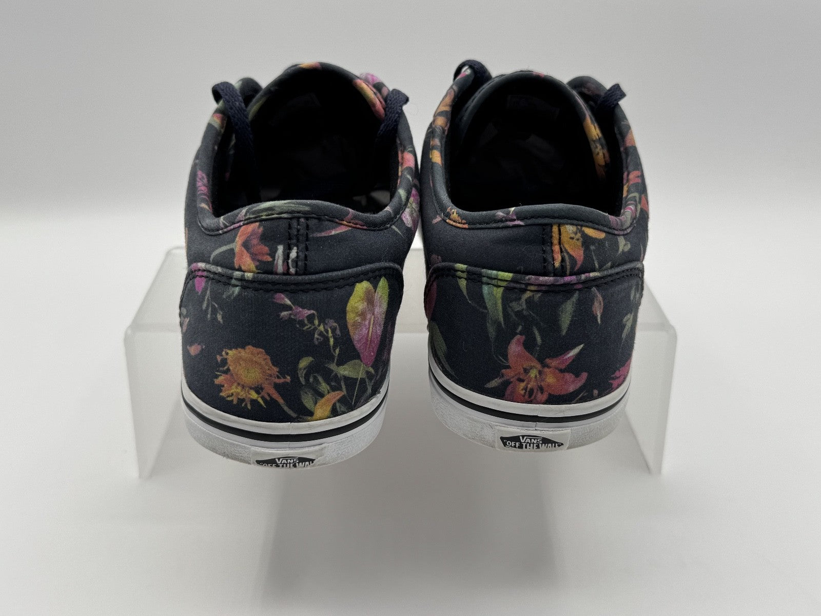 Vans Authentic Low Pro Floral Sneakers In Black Bloom Size 7.5 Womans Skate Shoe