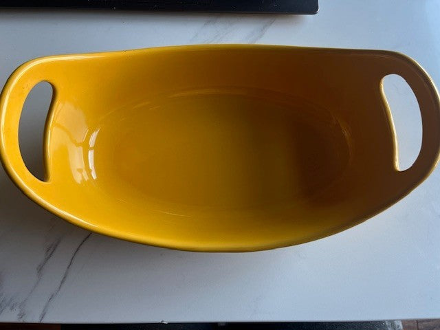 Rachel Ray Casserole Oval 1.25 Qt Golden Yellow Bakeware Stoneware Cassic w/hand
