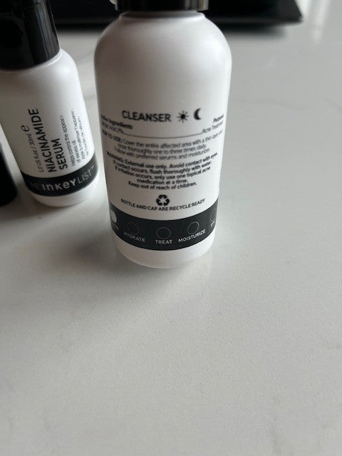 The INKEY List The Breakout 3-Pc Set Acne Skin Acid Treatment Cleanser Serum NIB