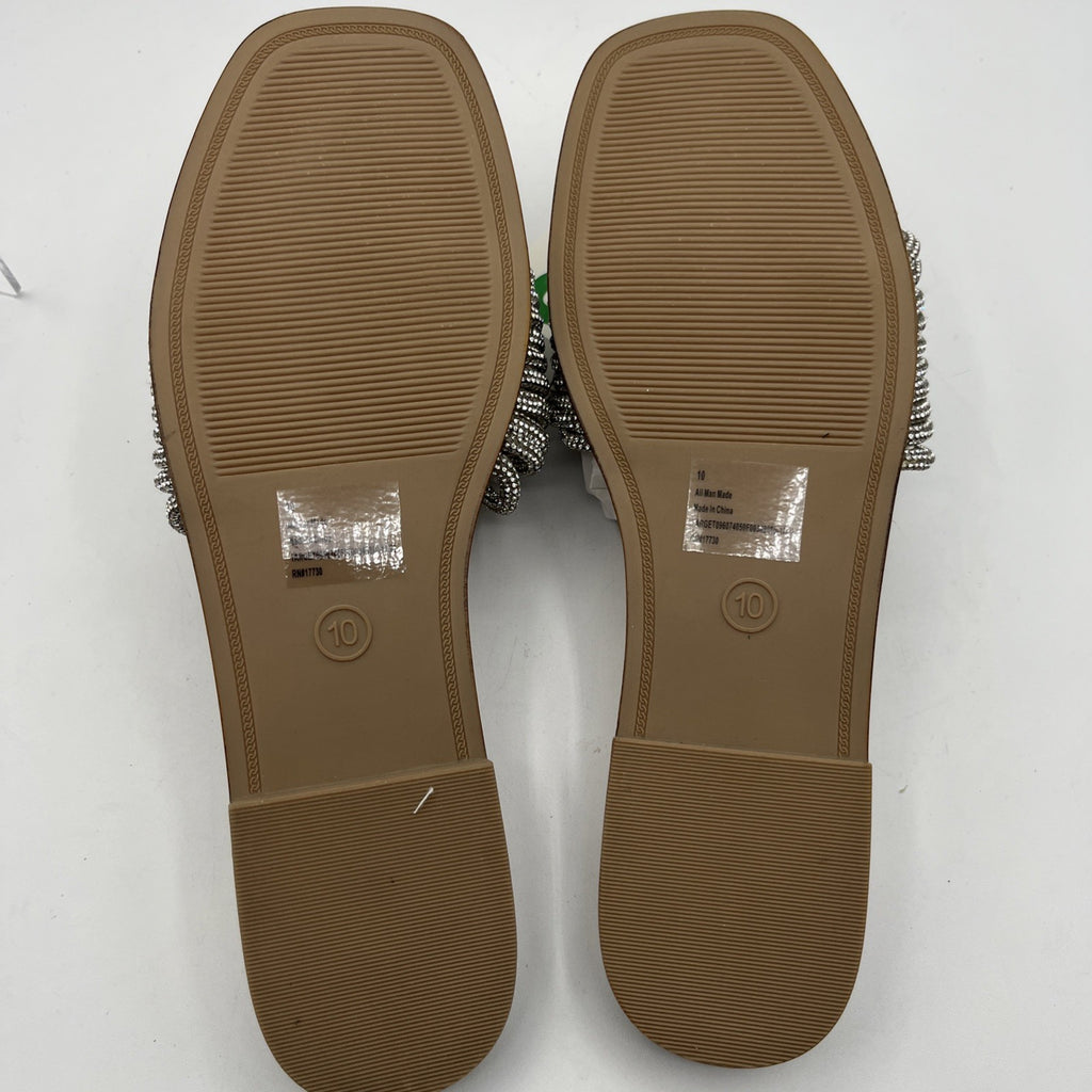 a new day women's slides 546 Sliver Braided Strap Slide Sandals Casual Slip-on