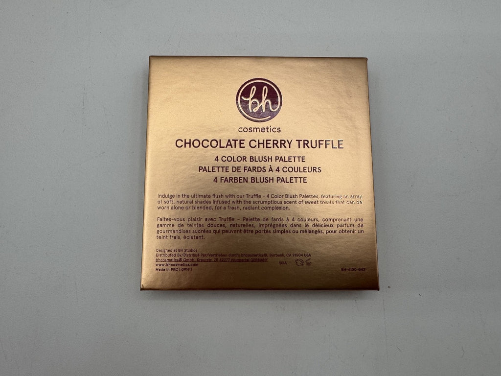 BH Cosmetics Chocolate Cherry Truffle 4 Color Blush Palette, w/ Brush, NEW